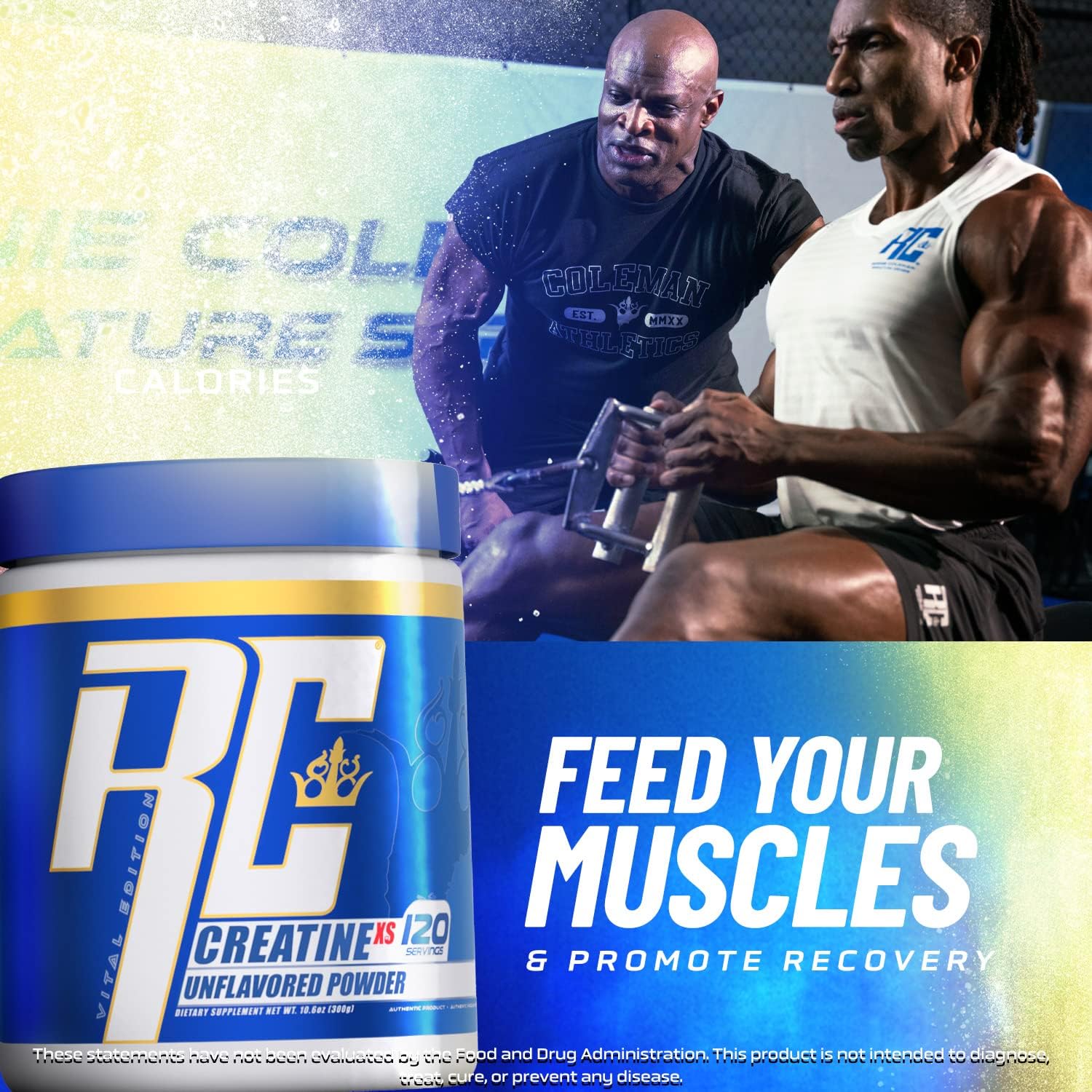 Creatine-XS by Ronnie Coleman Signature Series: Monohydrate Powder for Post-Workout Muscle Recovery, Strength, Energy, and Mass, 120 Servings