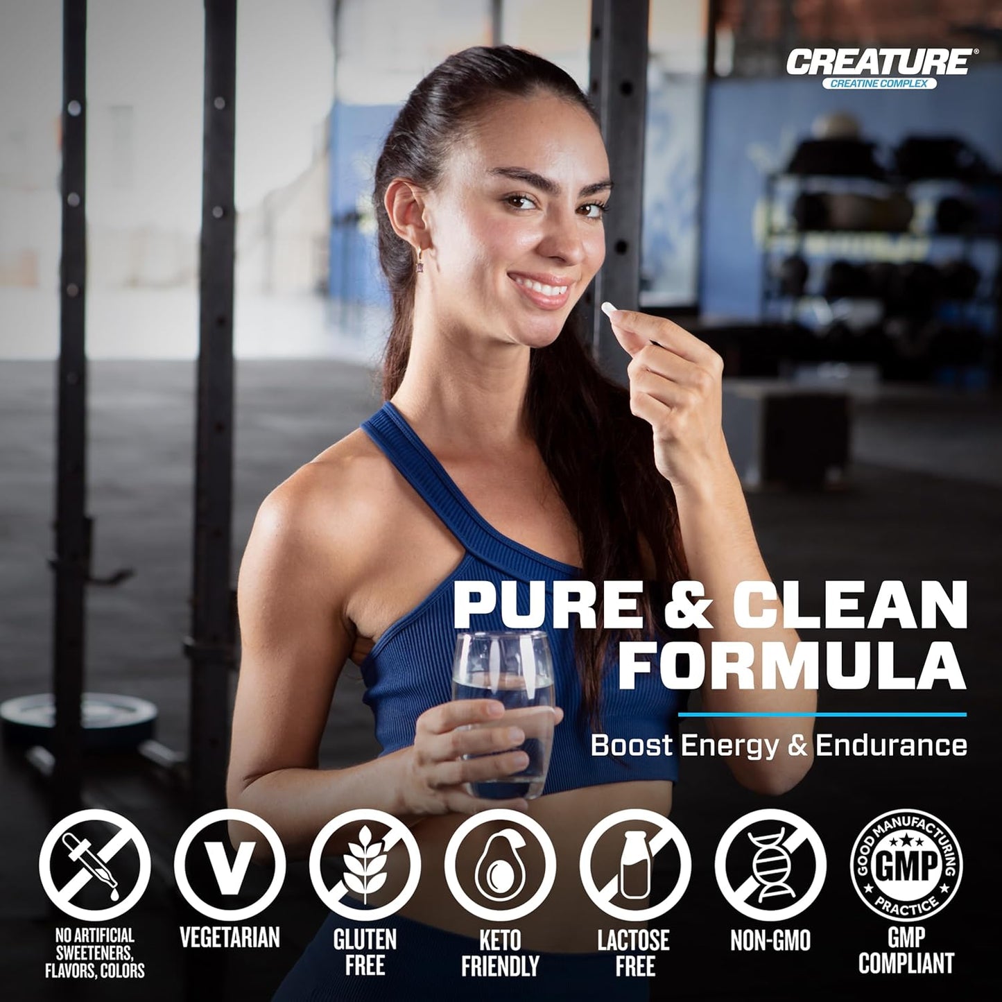CREATURE® Creatine Complex Capsules - 5 Types of Creatine Including Con-Crēt® HCL, Supports Muscle, Strength, Endurance, Brain Health - 180 Caps