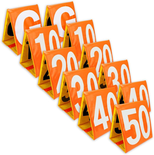 Crown Sporting Goods Day & Night Football Yard Markers - Complete Set of 11
