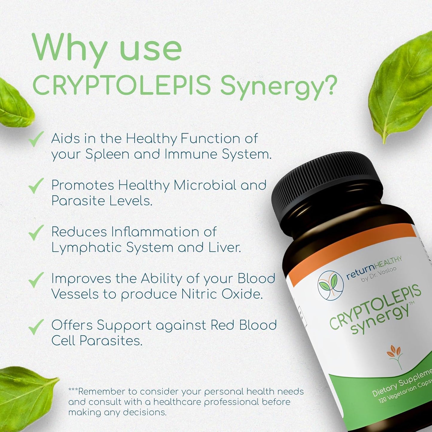 Cryptolepis Synergy: Immune System Booster & Liver Support Supplement for Adults - 120 Capsules