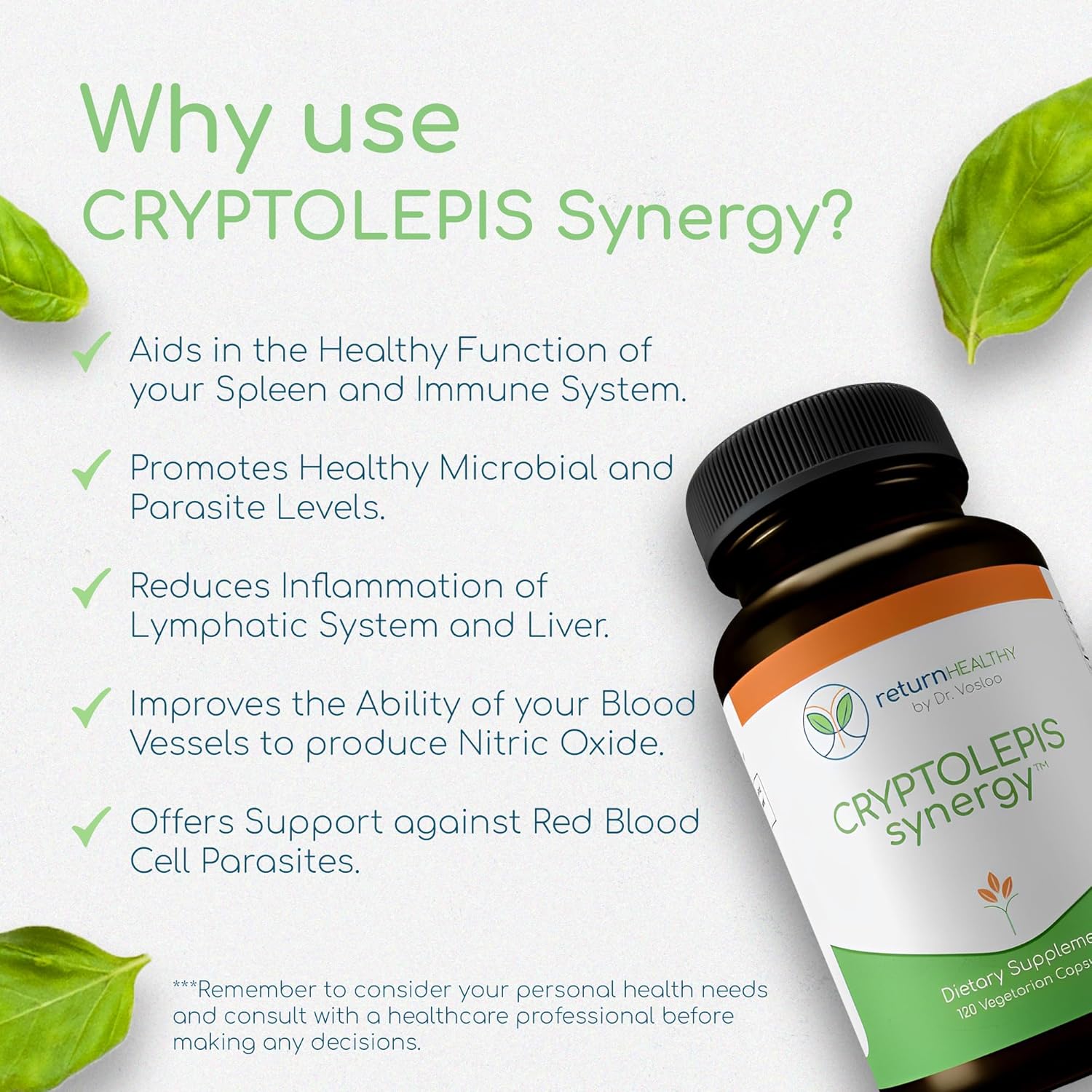 Cryptolepis Synergy: Immune System Booster & Liver Support Supplement for Adults - 120 Capsules
