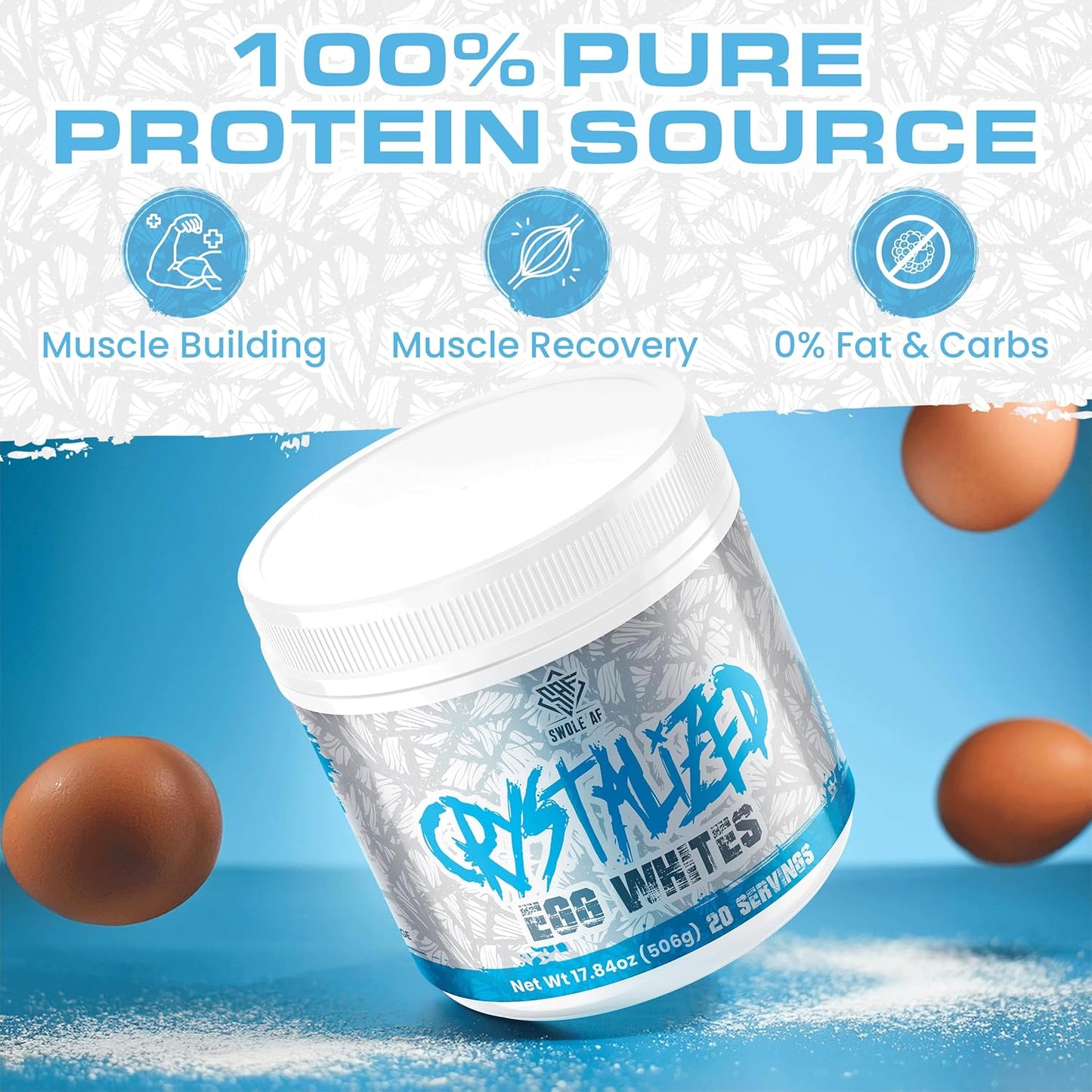 Crystalized Egg Whites: Protein-Rich Drink Mix for Lean Muscle Growth & Immune Function Boost