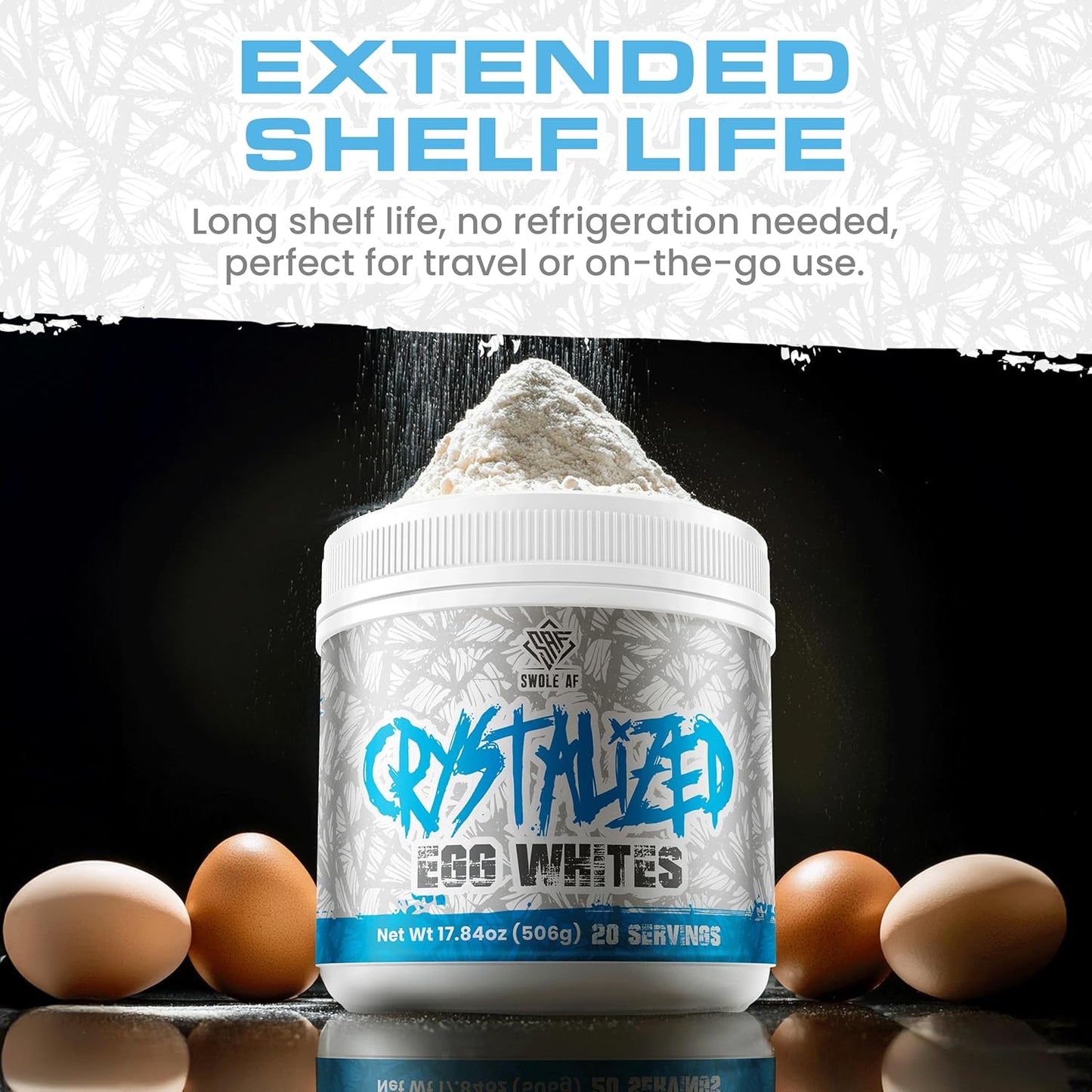 Crystalized Egg Whites: Protein-Rich Drink Mix for Lean Muscle Growth & Immune Function Boost