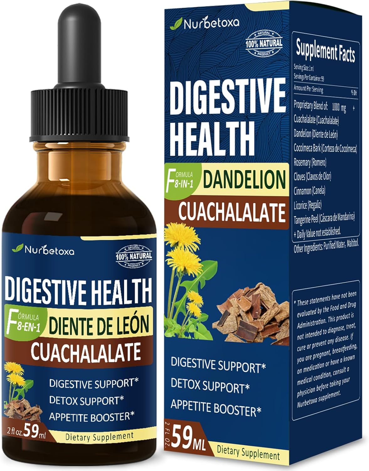 Cuachalalate Digestive Health Drops for Gut Detox & Stomach Ulcer Support - 2oz