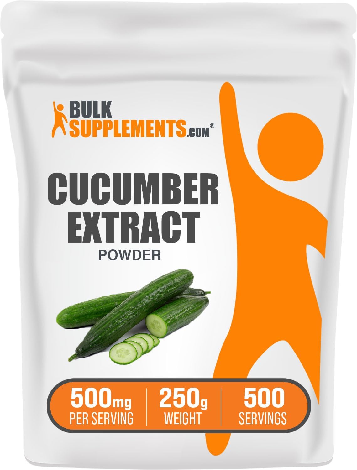Cucumber Extract Powder - Hydration Supplement, Vegan, Gluten Free - 500mg per Serving, 250g (8.8 oz) Pack