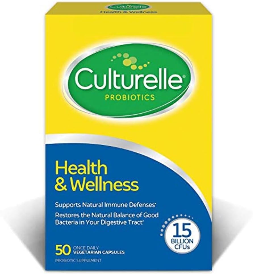 Culturelle Health & Wellness Probiotic Supplement for Men & Women, 15 Billion CFUs, Supports Immune System, Digestive Health, Non-GMO, 50 Count