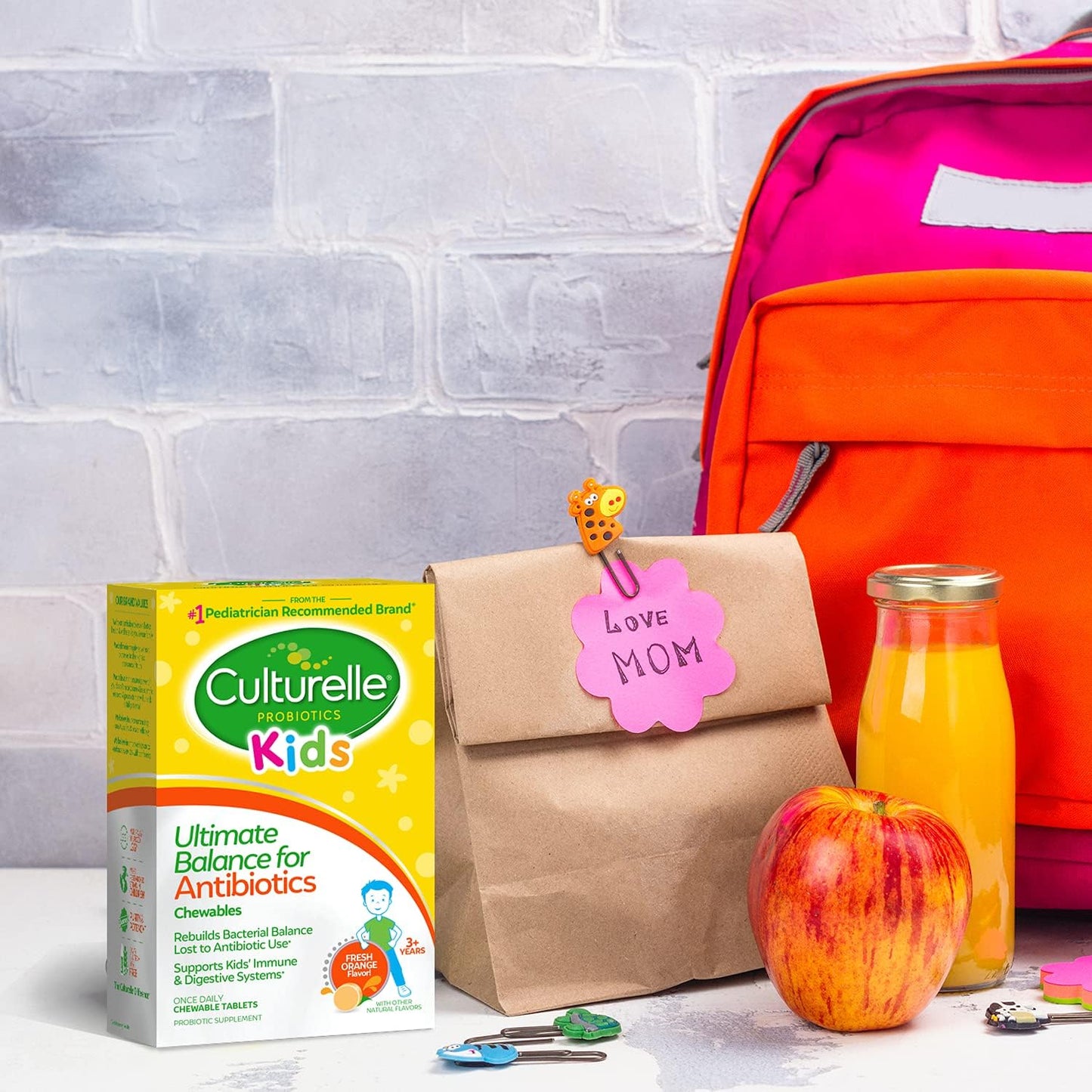 Culturelle Probiotics Ultimate Balance for Kids Ages 3+ - 20 Count Orange Probiotics - Supports Healthy Immune System & Restores Good Bacteria After Antibiotics