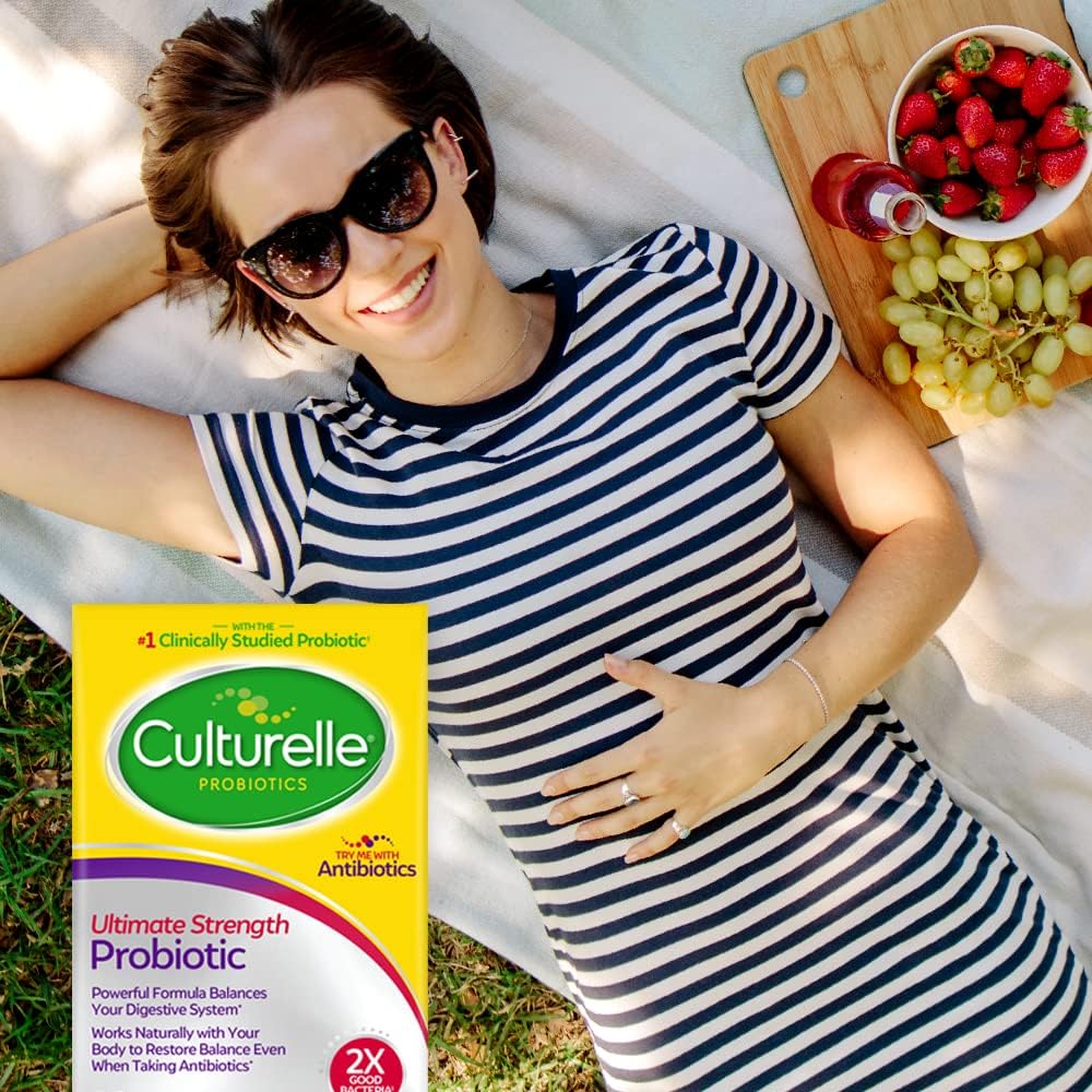 Culturelle Ultimate Strength Probiotic - Most Clinically Studied Strain, 20 Billion CFUs, Supports Digestive Health, Non-GMO - 20 Count