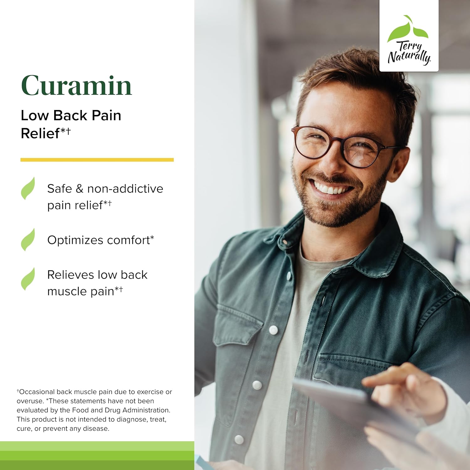 Curamin Low Back Pain Relief Supplement with DLPA, Curcumin, White Willow & Boswellia - Enhanced Absorption Formula - 60 Caps
