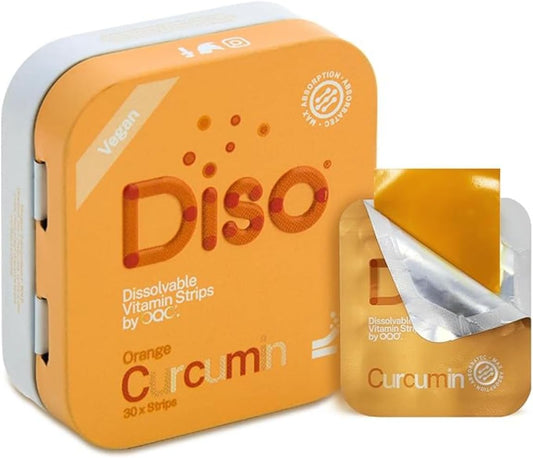 Curcumin Dissolvable Oral Strips - Orange Flavor, Vegan & Sugar-Free - 30 Count Pack for Maximum Absorption