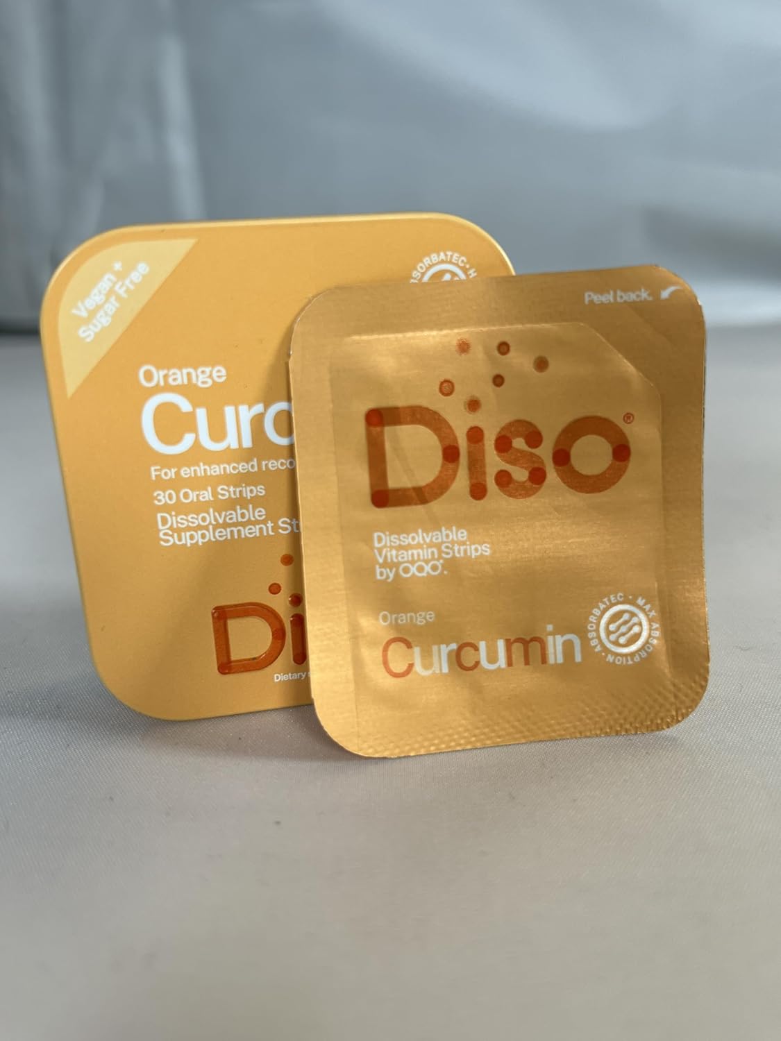 Curcumin Dissolvable Oral Strips - Orange Flavor, Vegan & Sugar-Free - 30 Count Pack for Maximum Absorption