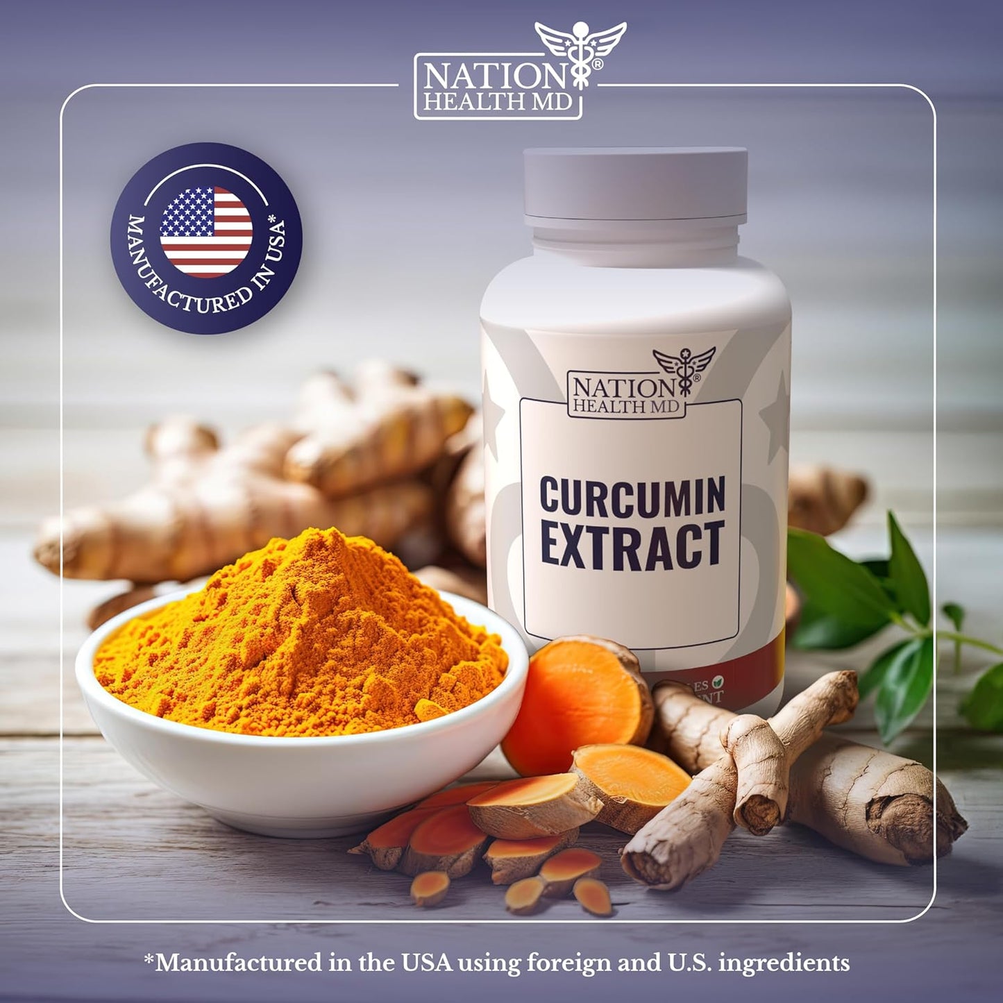 Curcumin Extract Supplement by NATION HEALTH MD - Promotes Health and Wellness