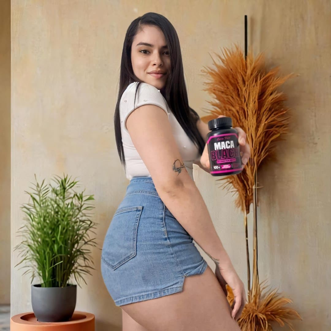 CurvyFruit Black Maca Root Pills - 600mg x 100 for Rapid Butt Growth - Genuine Formula - 31 Day Supply