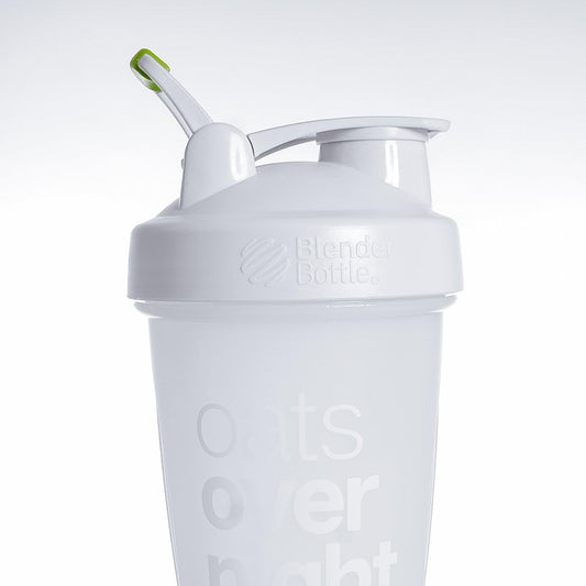 Customized 20-Ounce Oats Overnight BlenderBottle for Overnight Oats - No Whisk Ball - Milk Fill Line - Clear/White/Green