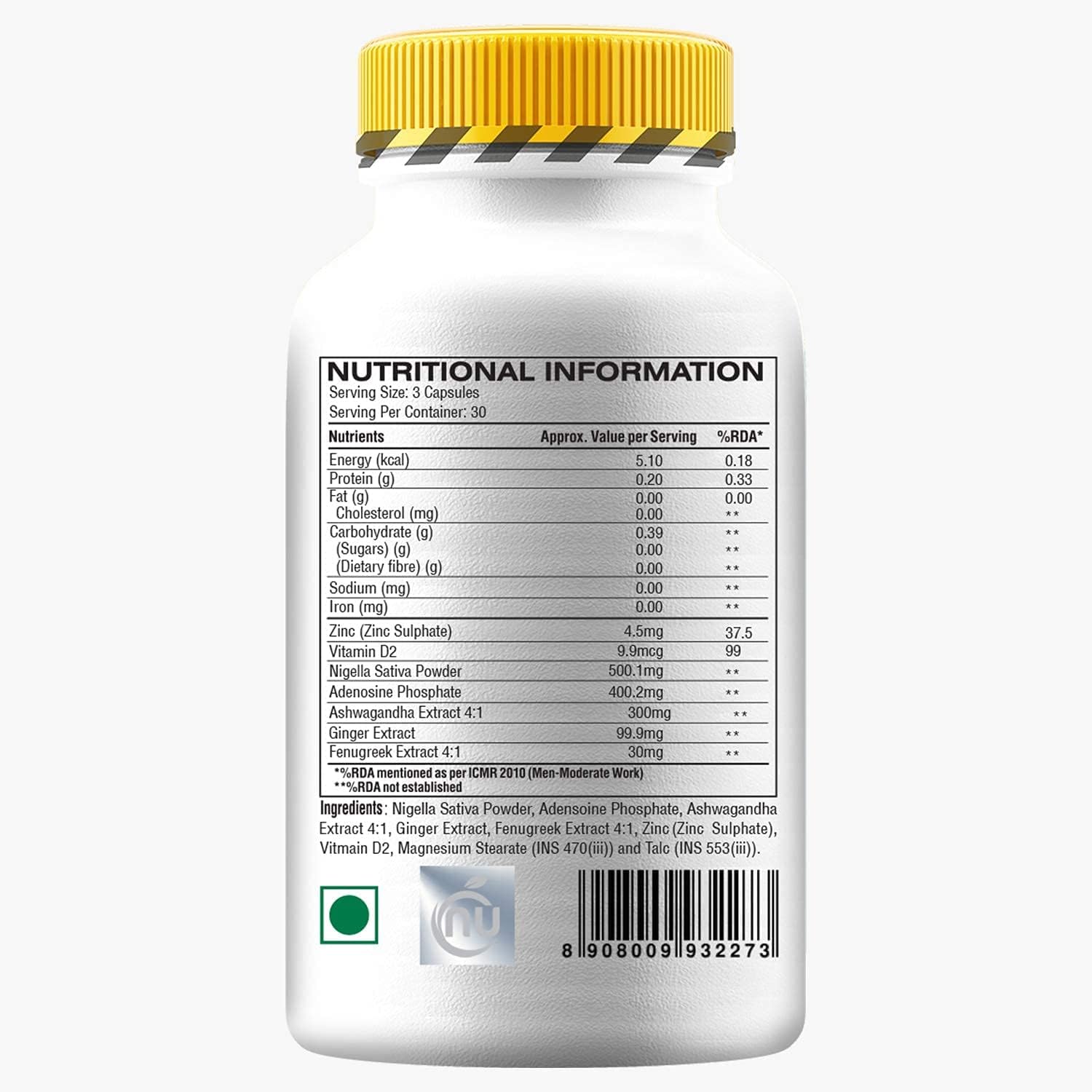 Cutting & Lean Muscle Supplement - 90 Capsules - Natural Alternative
