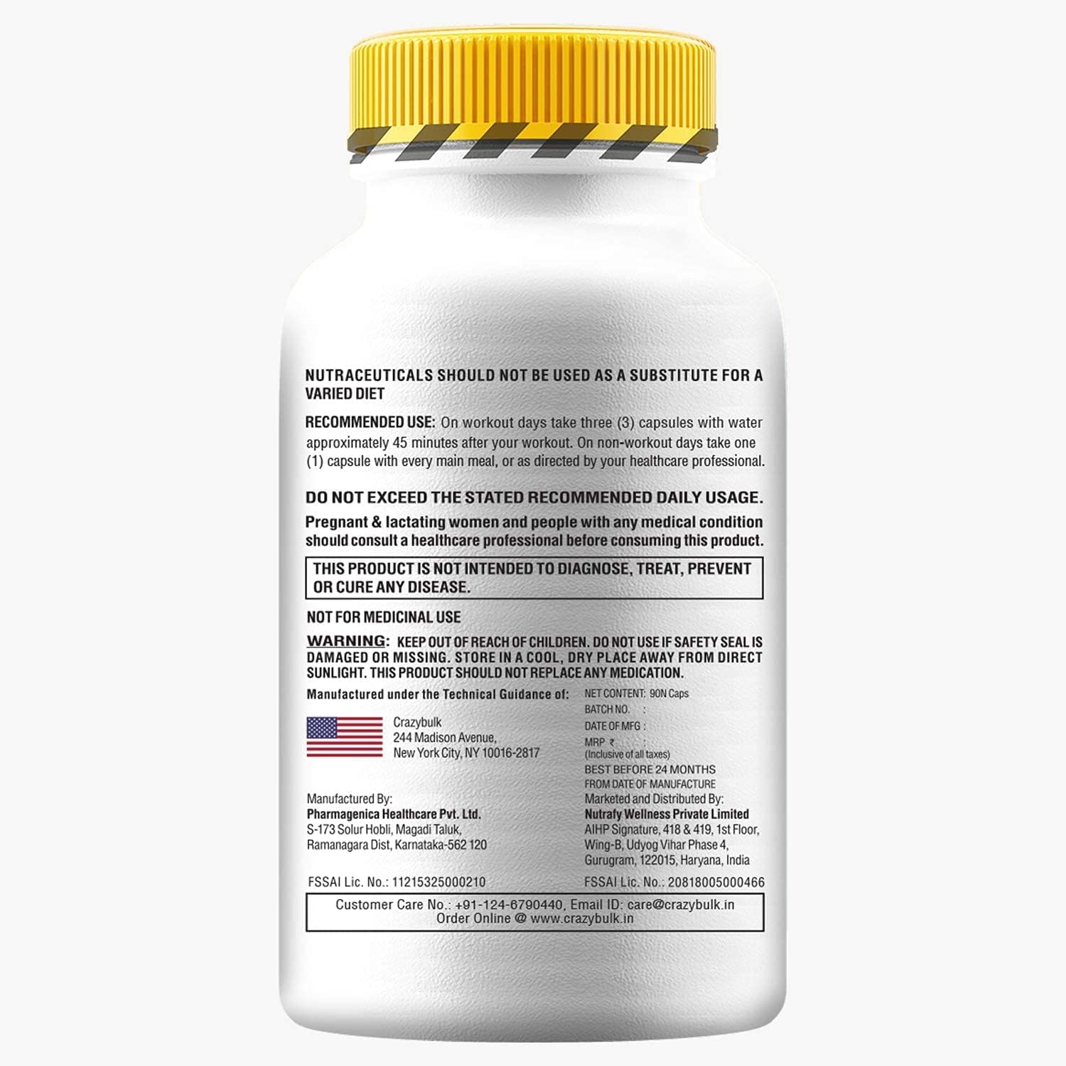 Cutting & Lean Muscle Supplement - 90 Capsules - Natural Alternative