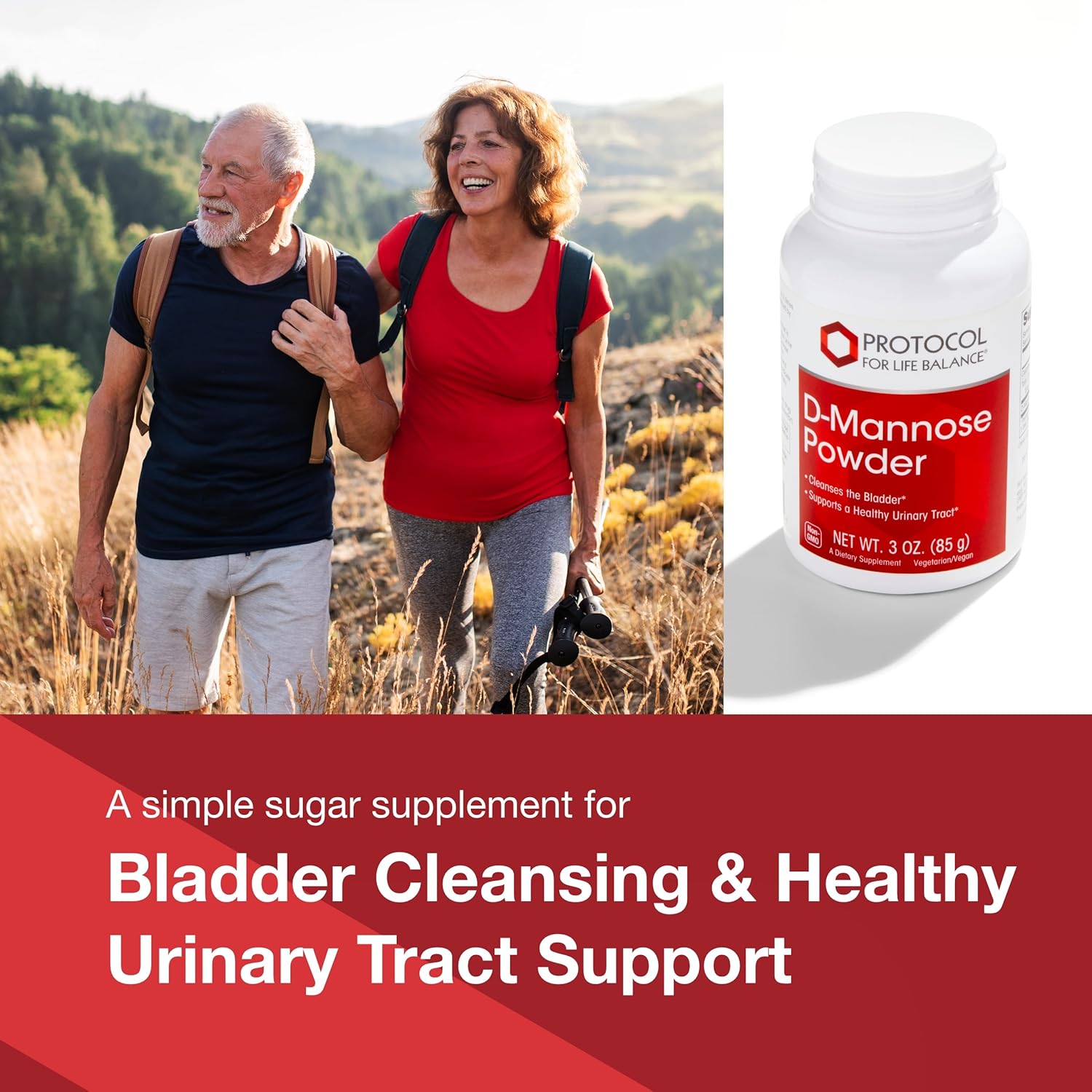 D-Mannose Powder for Urinary Tract Support - 2g per Serving - Bladder Cleanse - Kosher & Non-GMO - 3 oz - Men & Women
