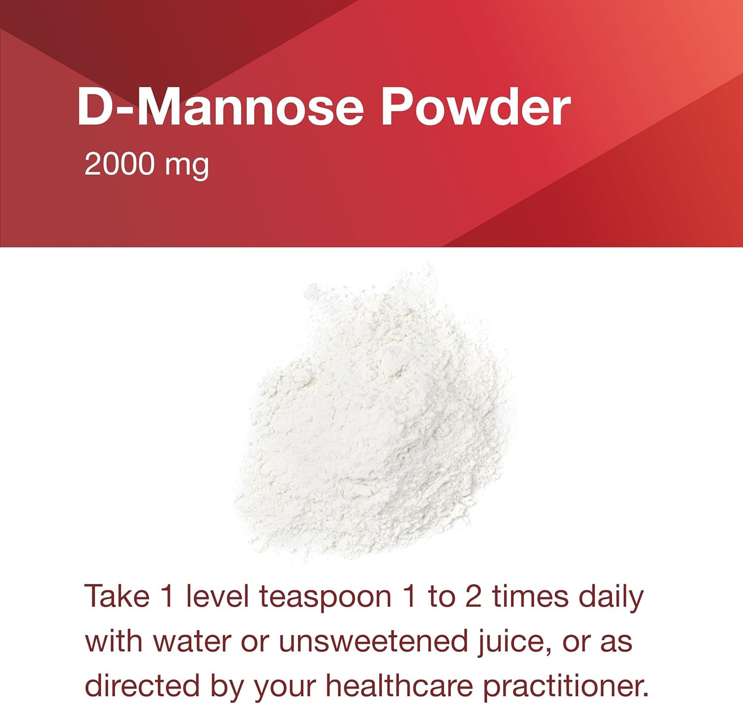 D-Mannose Powder for Urinary Tract Support - 2g per Serving - Bladder Cleanse - Kosher & Non-GMO - 3 oz - Men & Women