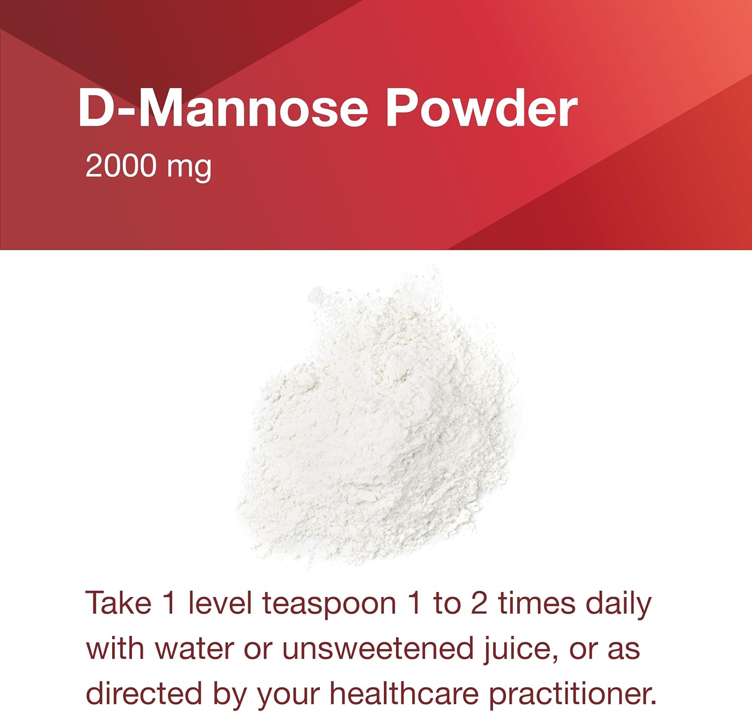 D-Mannose Powder for Urinary Tract Support - 2g per Serving - Bladder Cleanse - Kosher & Non-GMO - 3 oz - Men & Women