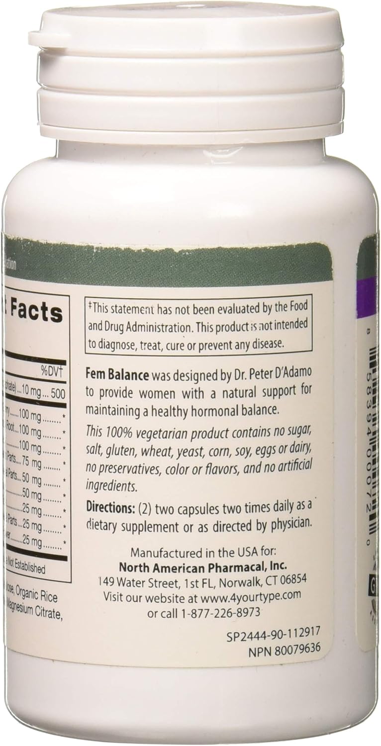 D'Adamo Fembalance Personalized Nutrition Supplement - 90 Count