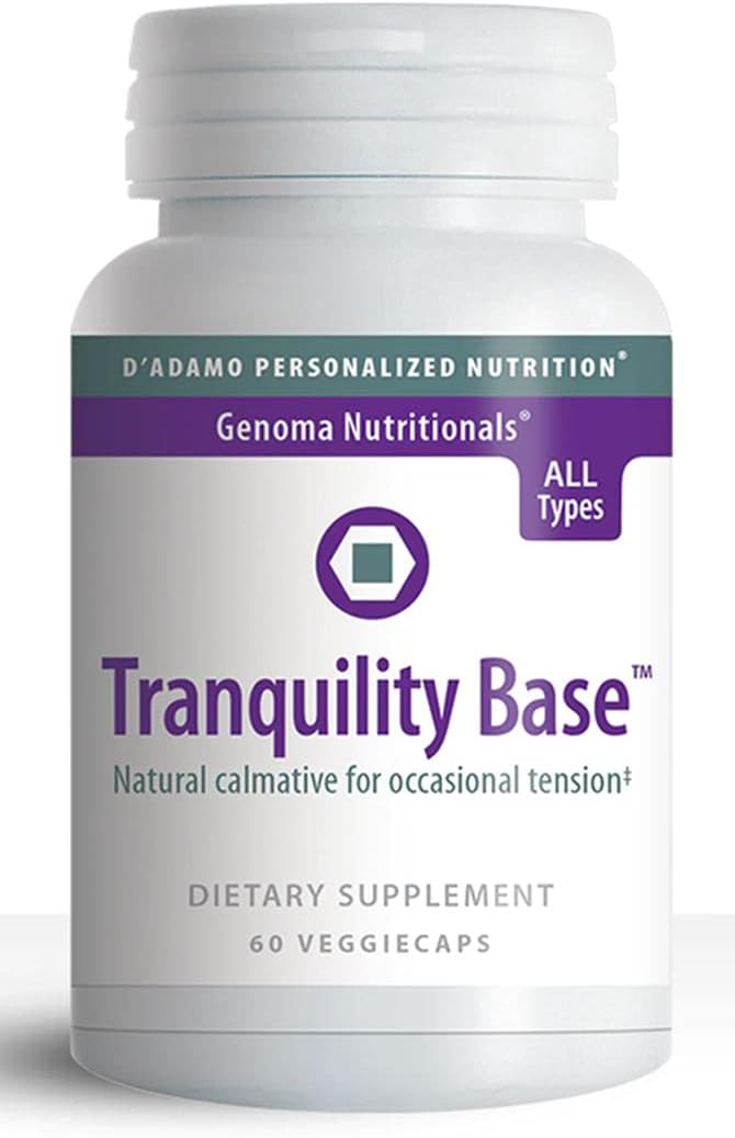 D'Adamo Nutrition Tranquility Base - 60 Vcaps, Herbal Supplement for Stress Relief and Relaxation