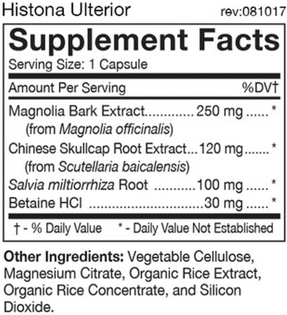 D'Adamo Personalized Nutrition Histona Ulterior 60 Vcaps - Antioxidant Support for Overall Health and Wellness
