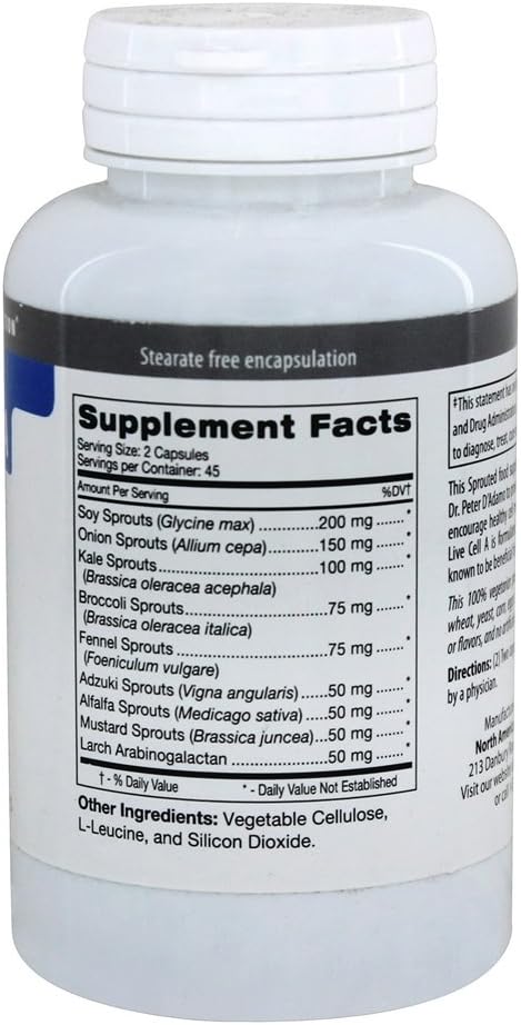 D'Adamo Personalized Nutrition Live Cell A 90 Vegetarian Capsules for Cellular Health