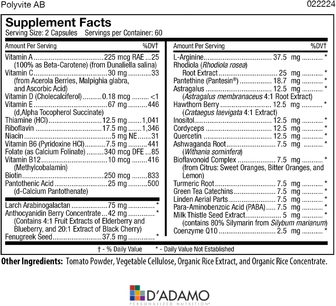 D'Adamo Personalized Nutrition Optimal Health Stack for Blood Type AB - Enhance Your Wellness Today