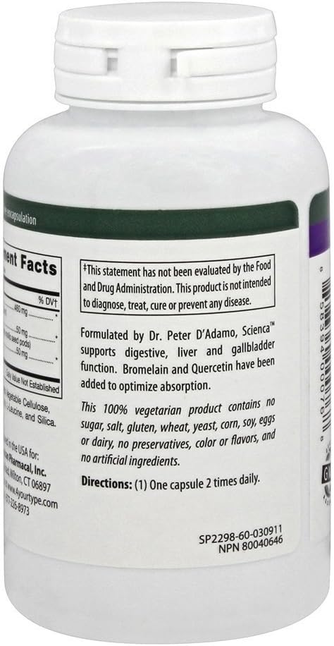 D'Adamo Personalized Nutrition Scienca 60 Vegetarian Capsules - Blood Type Specific Supplements