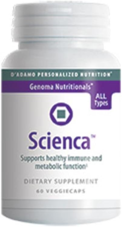D'Adamo Personalized Nutrition Scienca 60 Veggie Capsules - Natural Dietary Supplement for Overall Health and Wellness