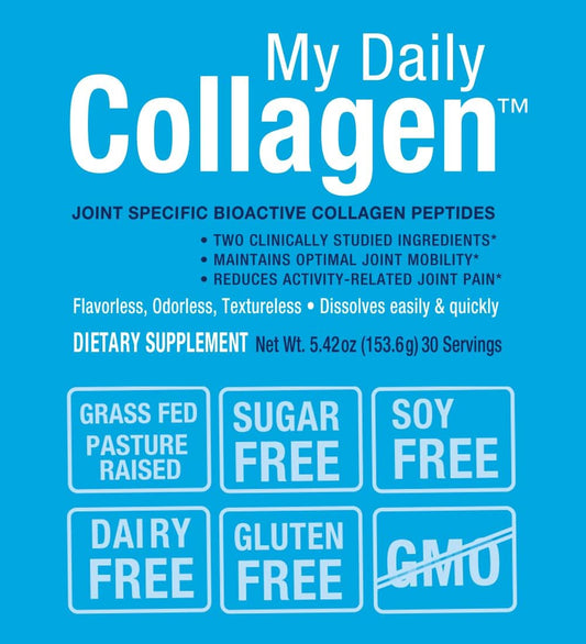 Daily Collagen Peptides Powder with Vitamin C for Joint Support - Ideal for Achy Knees, Sore Hands, and Knotted Shoulders