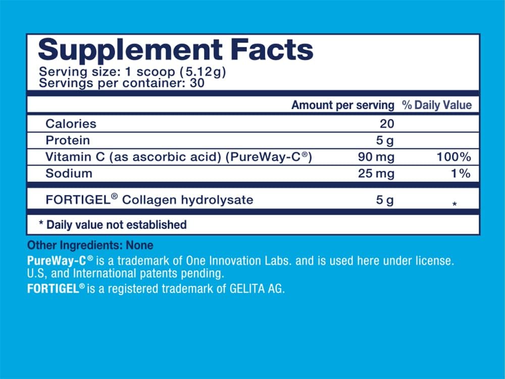 Daily Collagen Peptides Powder with Vitamin C for Joint Support - Ideal for Achy Knees, Sore Hands, and Knotted Shoulders