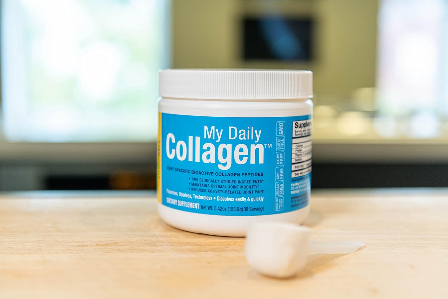 Daily Collagen Peptides Powder with Vitamin C for Joint Support - Ideal for Achy Knees, Sore Hands, and Knotted Shoulders