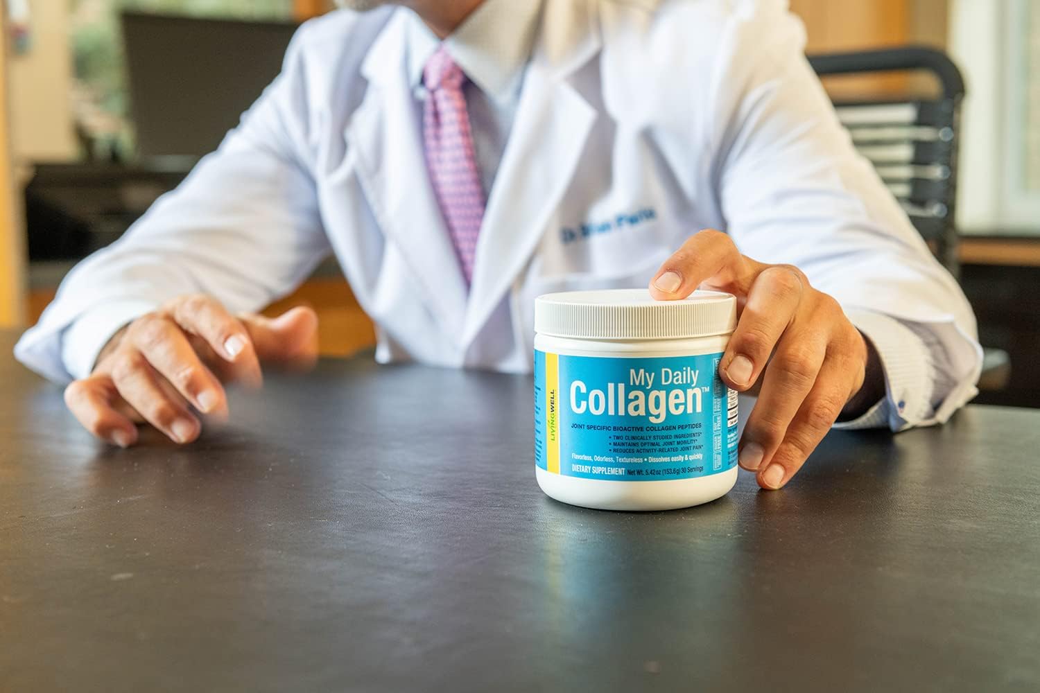Daily Collagen Peptides Powder with Vitamin C for Joint Support - Ideal for Achy Knees, Sore Hands, and Knotted Shoulders