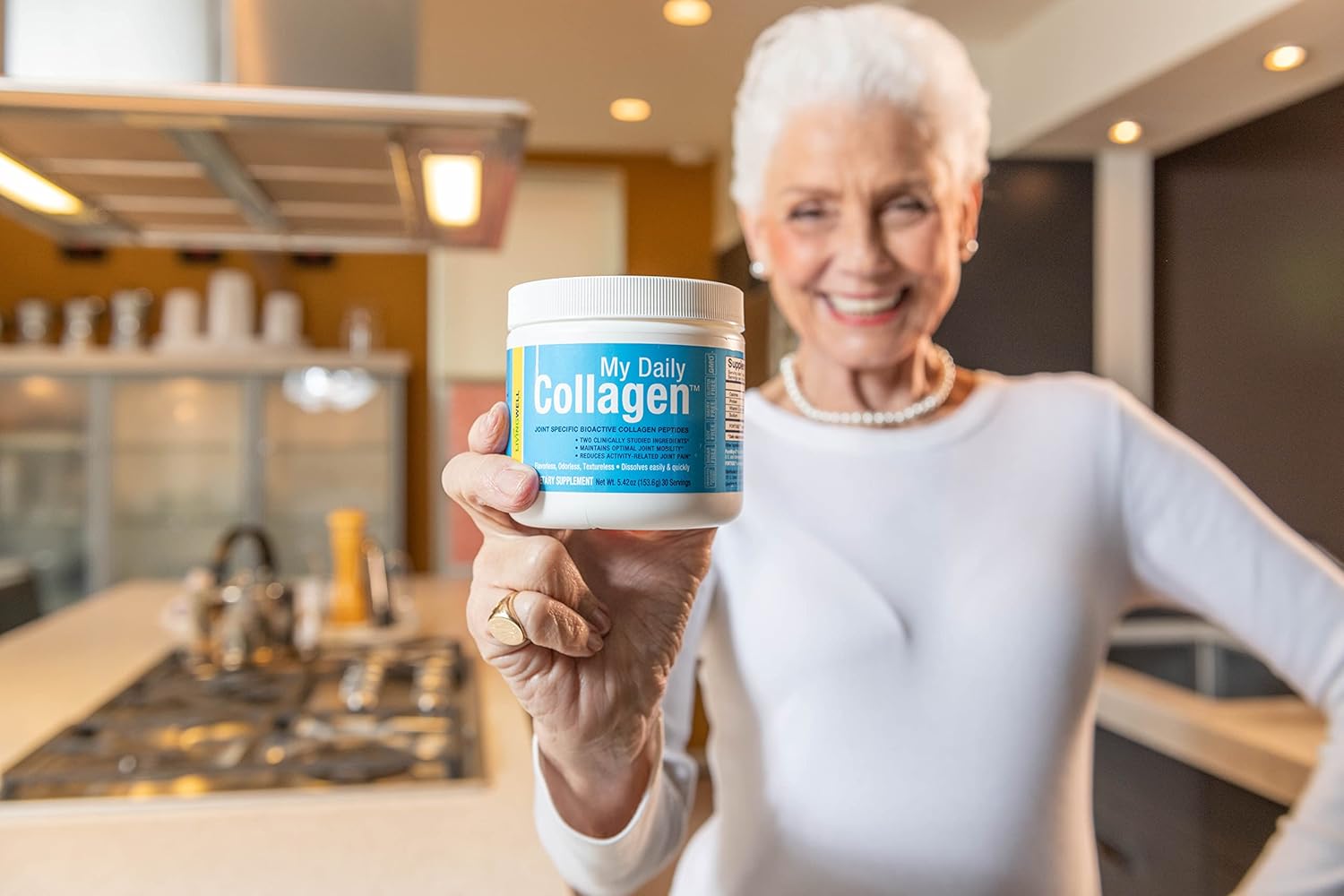 Daily Collagen Peptides Powder with Vitamin C for Joint Support - Ideal for Achy Knees, Sore Hands, and Knotted Shoulders