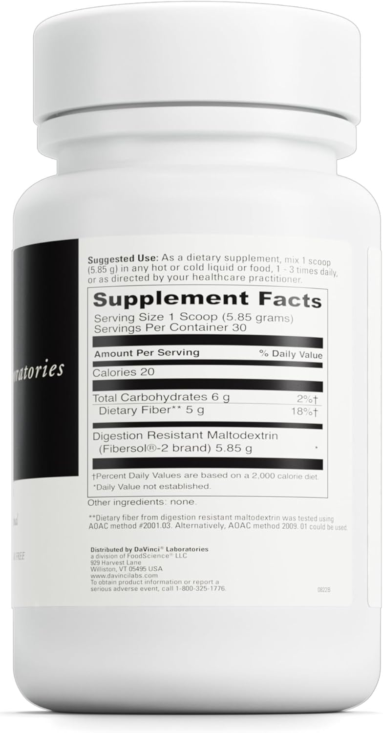 Daily Fiber Powder for Digestion Support & GLP-1 Production - Tasteless Drink Mix - Fiber Supplement for Men & Women - Vegetarian, Gluten-Free - 30 Servings