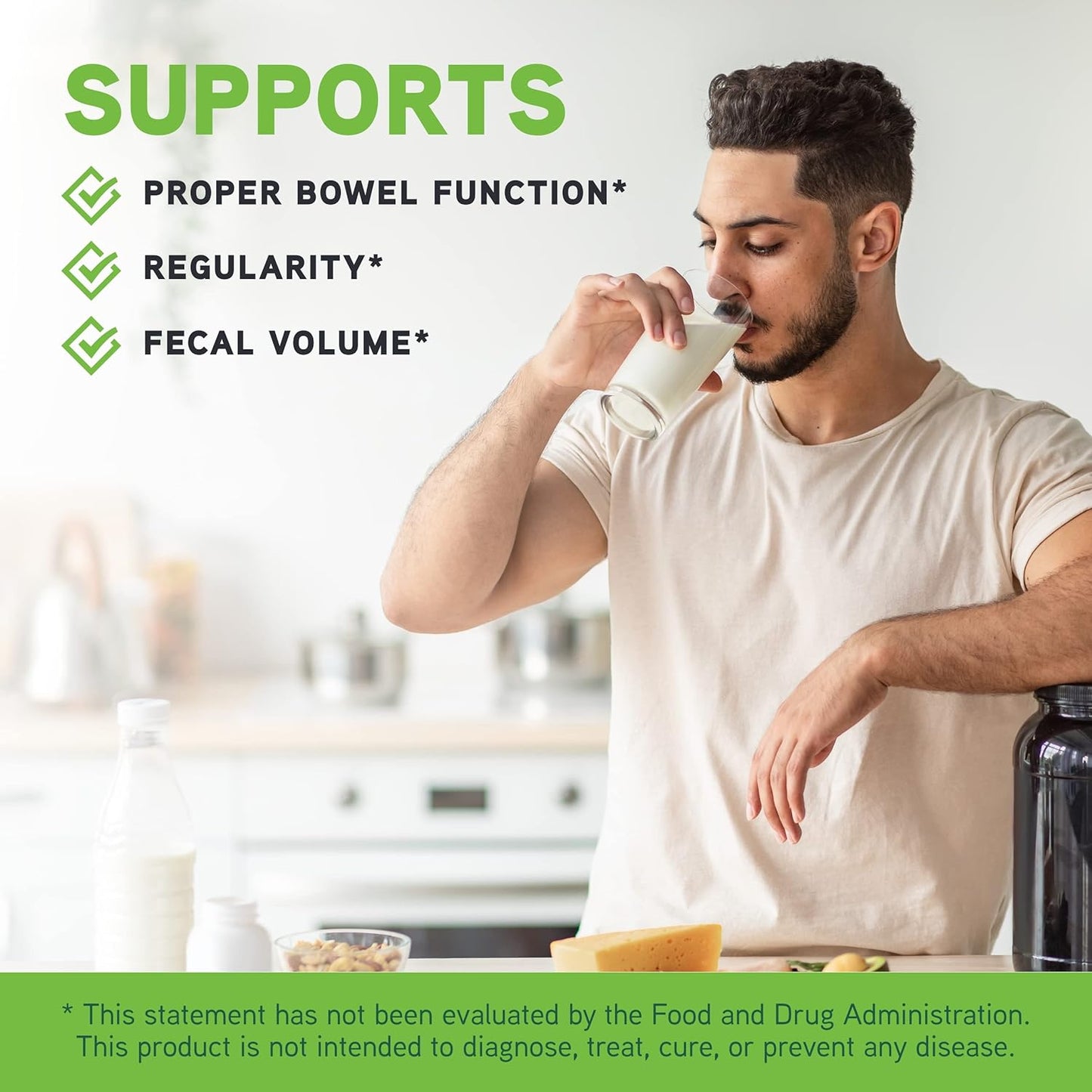 Daily Fiber Powder for Digestion Support & GLP-1 Production - Tasteless Drink Mix - Fiber Supplement for Men & Women - Vegetarian, Gluten-Free - 30 Servings