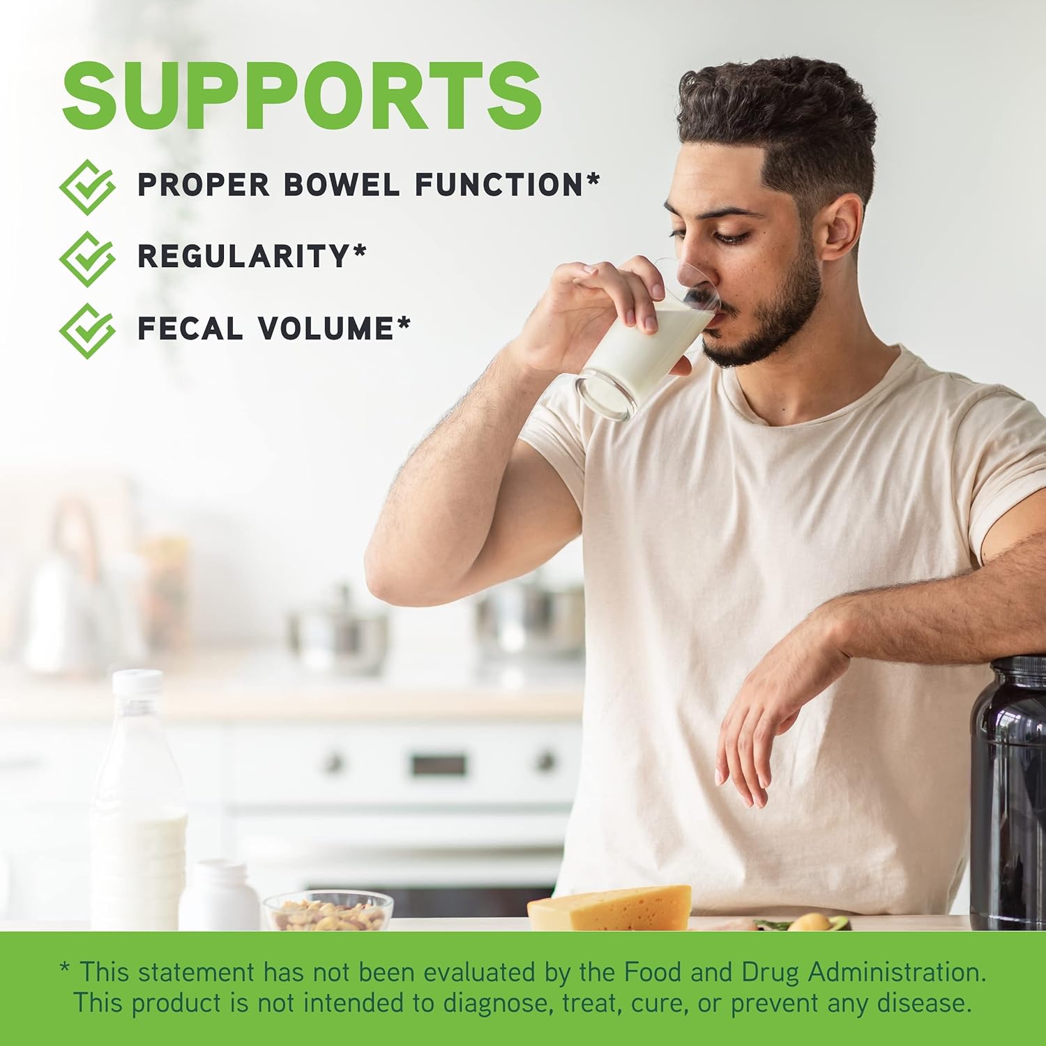 Daily Fiber Powder for Digestion Support & GLP-1 Production - Tasteless Drink Mix - Fiber Supplement for Men & Women - Vegetarian, Gluten-Free - 30 Servings
