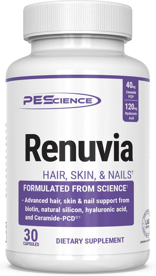 Daily Hyaluronic Acid Blend for Hair, Skin, and Nails - PEScience Renuvia, 30 Capsules