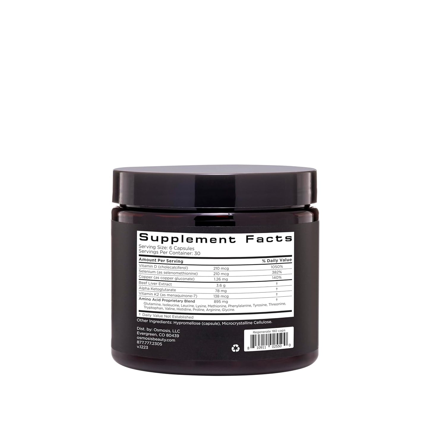 Daily Liver and Collagen Supplement with Vitamins A, C, D, and E - 180 Count for Men and Women by OSMOSIS Regenerate