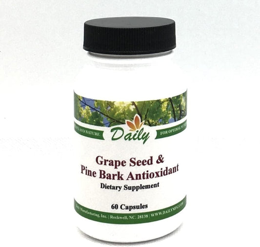 Daily Manufacturing OPC & Citrus Bioflavonoids Capsules - Grape Seed & Pine Bark Extracts - 60 Vegetarian Capsules