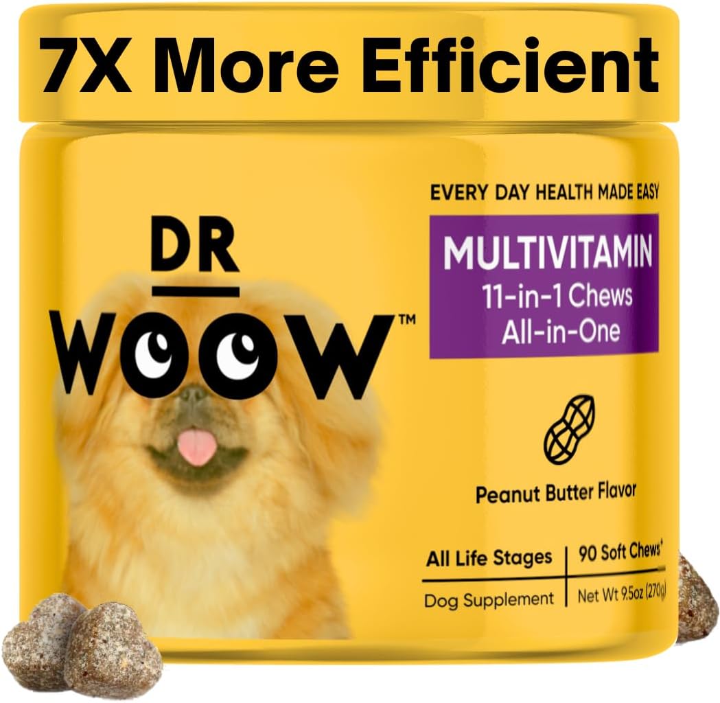Daily Multivitamin Supplement for Dogs - Boosts Gut & Immune Health, Supports Joints, Heart, and Eyes - Includes Glucosamine, Chondroitin, Probiotics, Omega 3 Fish Oil - 90 Count