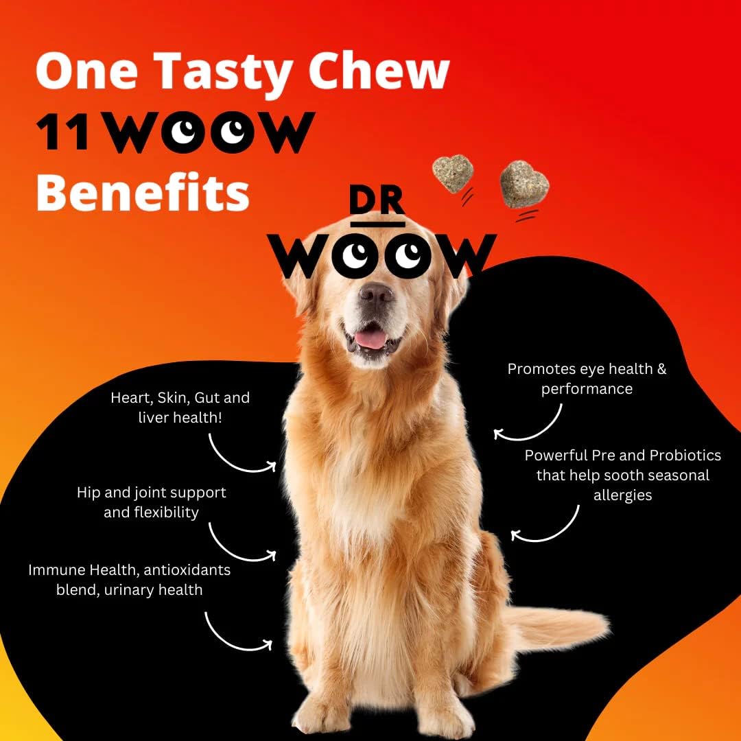 Daily Multivitamin Supplement for Dogs - Boosts Gut & Immune Health, Supports Joints, Heart, and Eyes - Includes Glucosamine, Chondroitin, Probiotics, Omega 3 Fish Oil - 90 Count