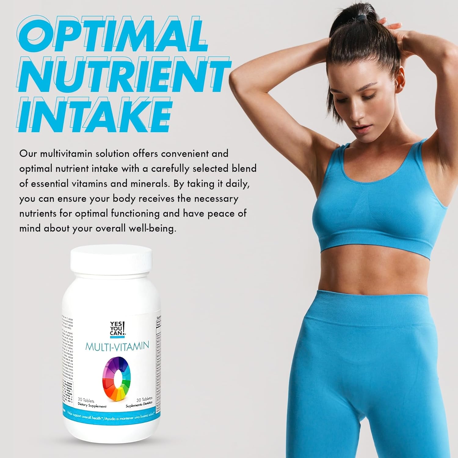 Daily Multivitamins for Men and Women - Supports Overall Health & Well-Being with Antioxidants and Essential Vitamins A, B, C, E - 30 Tablets
