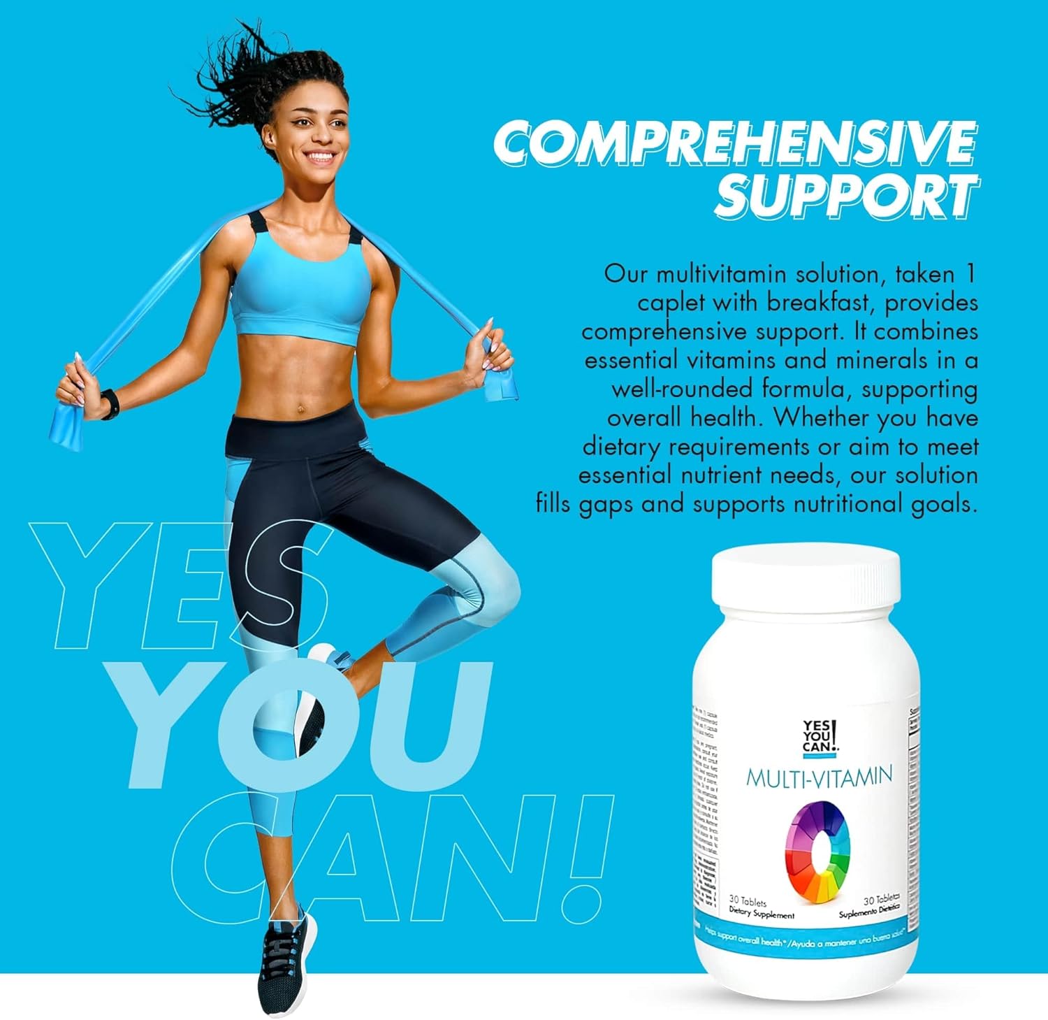 Daily Multivitamins for Men and Women - Supports Overall Health & Well-Being with Antioxidants and Essential Vitamins A, B, C, E - 30 Tablets
