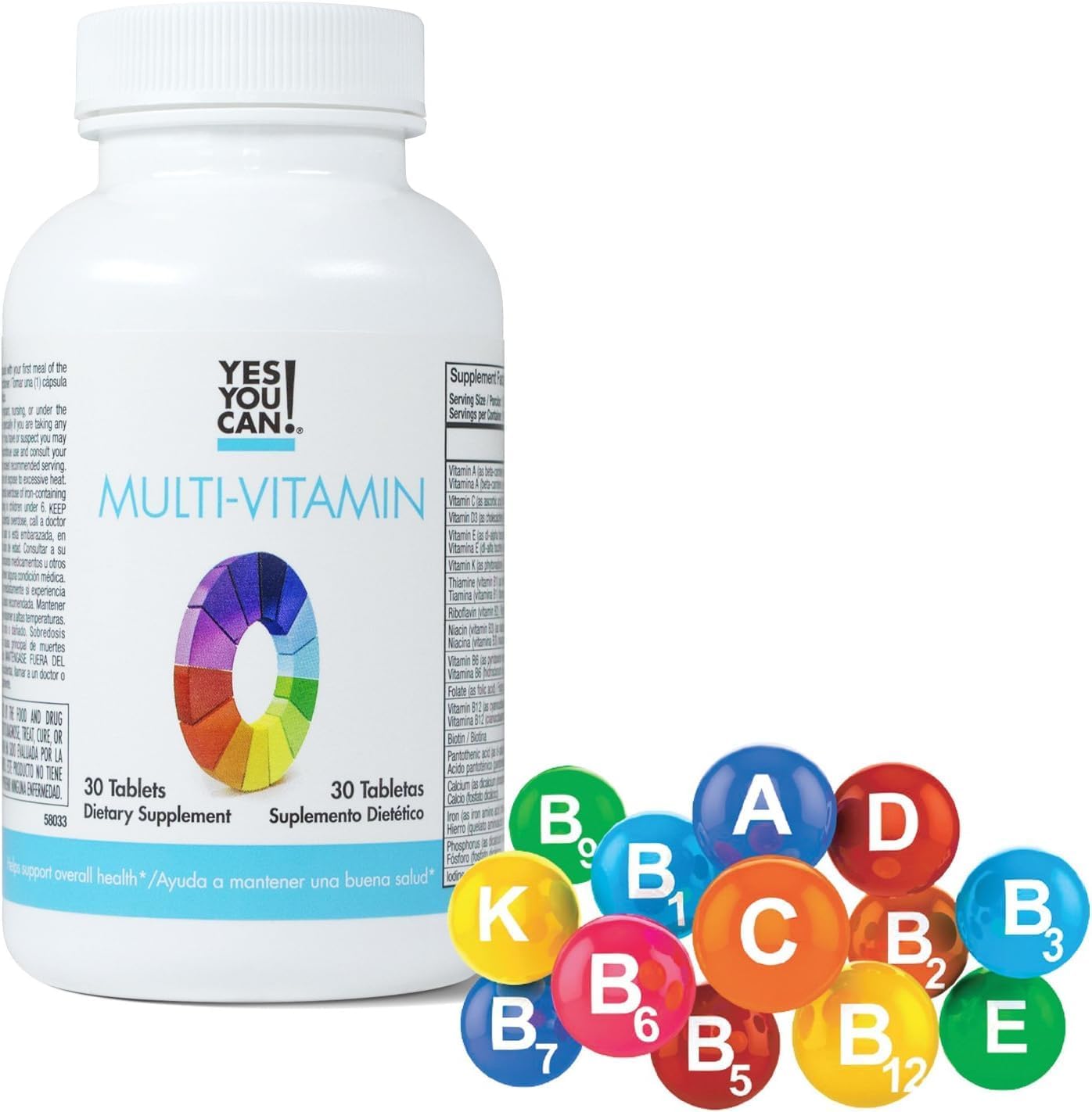 Daily Multivitamins for Men and Women - Supports Overall Health & Well-Being with Antioxidants and Essential Vitamins A, B, C, E - 30 Tablets
