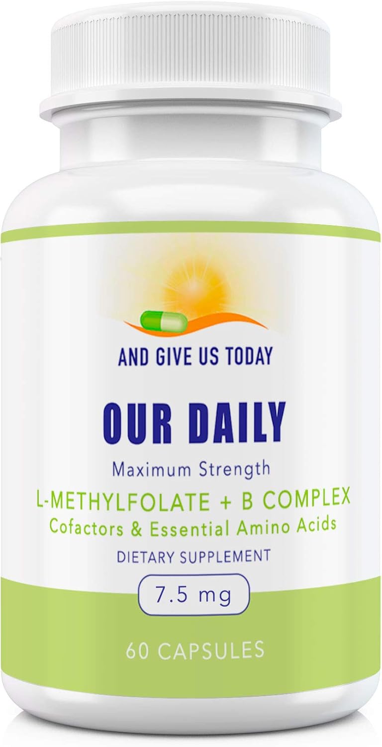 Daily Vites L-Methylfolate B Complex with Amino Acids - Active Folate, Methylated B12, B6 - 60 Count