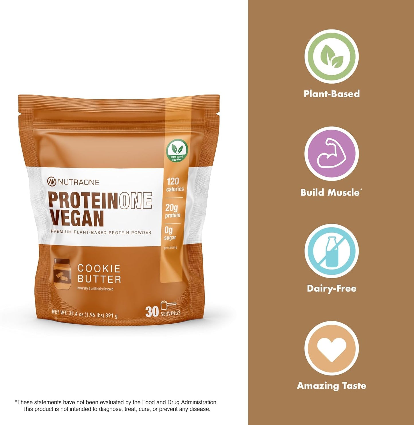 Dairy-Free Chocolate Milk Vegan Protein Powder with Pea and Rice Protein - NutraOne ProteinOne