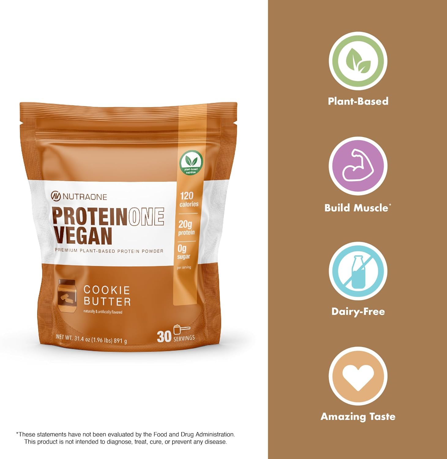 Dairy-Free Chocolate Milk Vegan Protein Powder with Pea and Rice Protein - NutraOne ProteinOne
