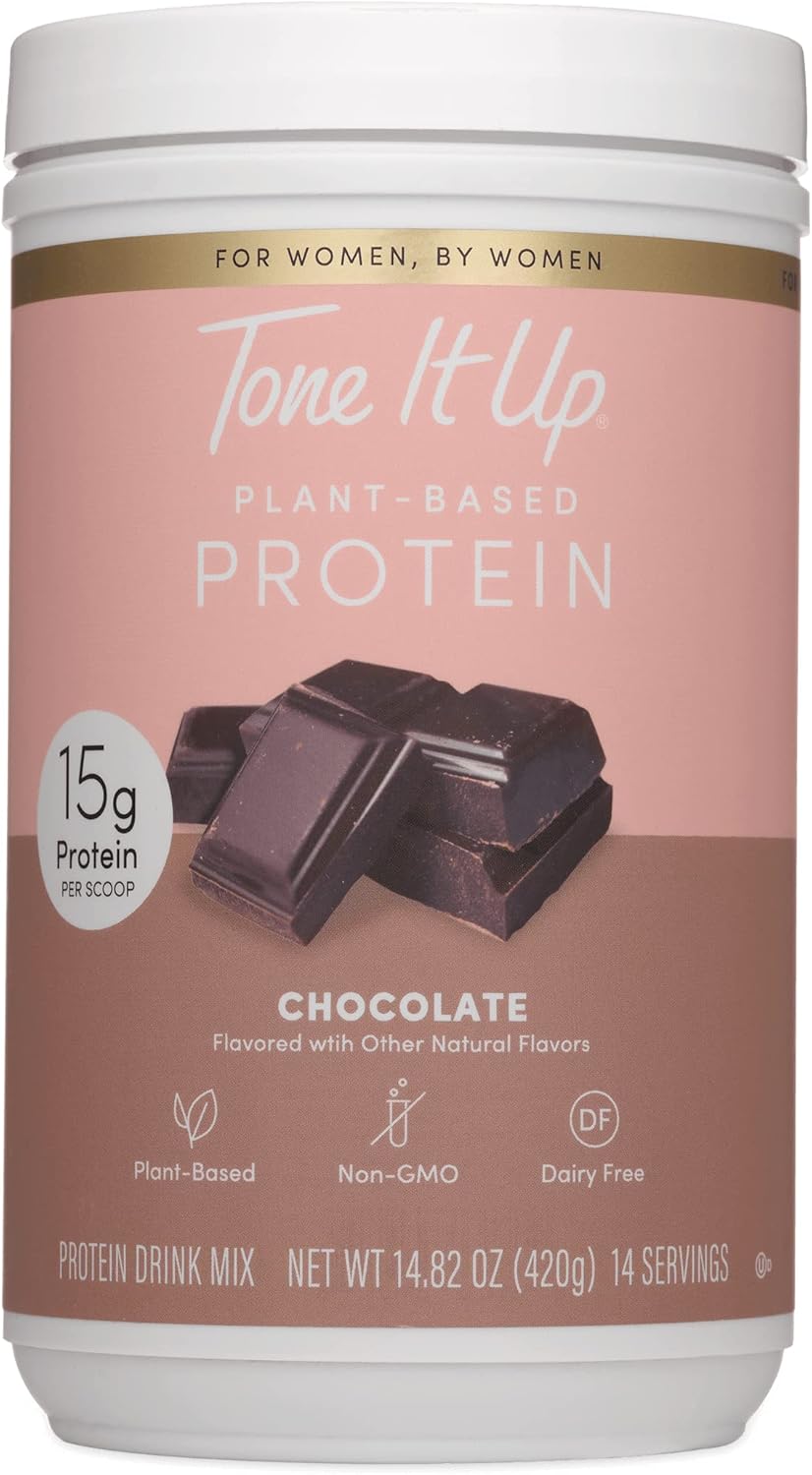 Dairy-Free Chocolate Plant-Based Protein Powder for Women - Non-GMO Pea & Chia Seed Protein, Oat Milk, Gluten-Free, Kosher - 14 Servings, 15g Protein